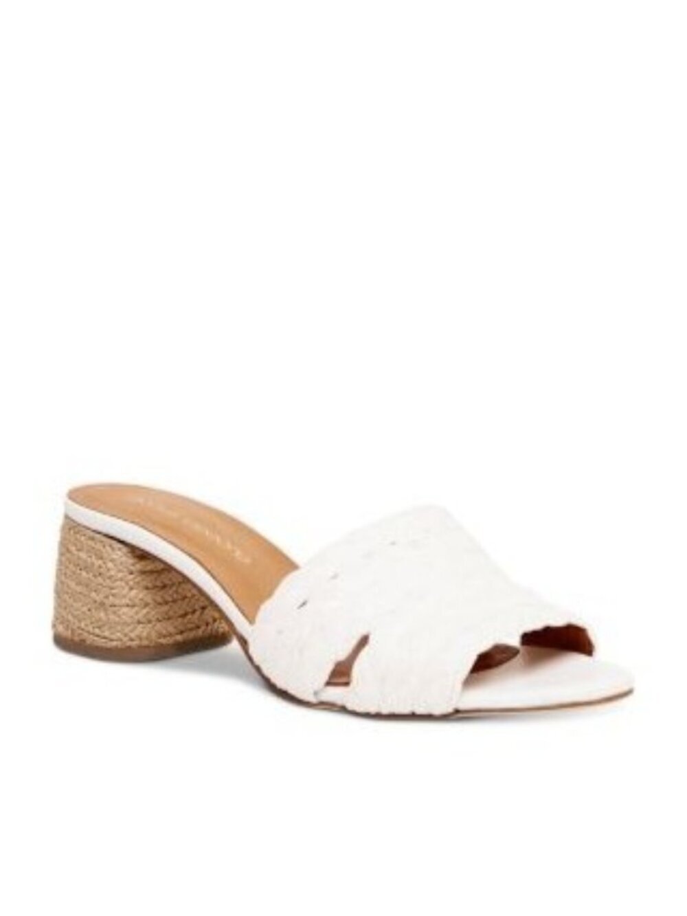 New Andre Assous Cadyn Slip On Sandals White Raffia Espadrilles Women's Size 8.5